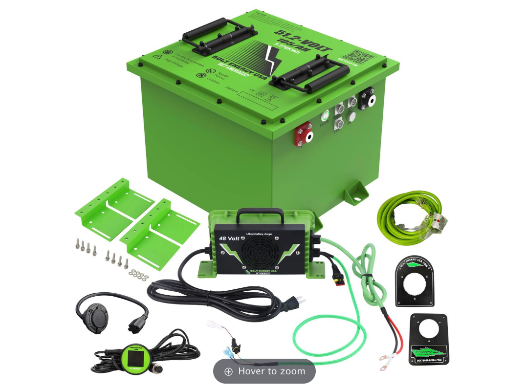 Bolt Energy Yamaha G29, Drive, Drive2, 51V 105AH Square Standard Battery Kit
